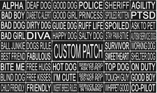 Custom Personalized Removable Patch 2 per pack Tag For Dog Harness and Collar