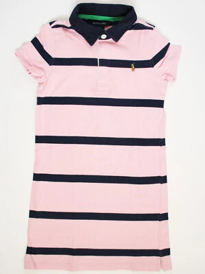 RALPH LAUREN robe polo rayée manches courtes TRÈS BON ÉTAT, fille 6 ans - Photo 1/3