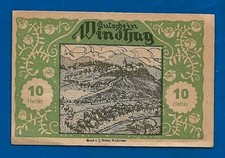 1920 Windhag Austria 10 Ten Zein heller notgeld