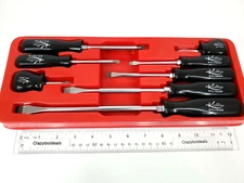 K Tool International New KTI-19000 8 Pc Black Screwdriver Set with Storage Tray