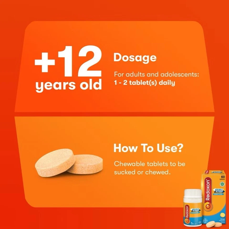 2x 60 s BAYER REDOXON DOBLE ACCIÓN MASTICABLE VITAMINA C Y ZINC (ENVÍO GRATUITO) Foto 4 de 4