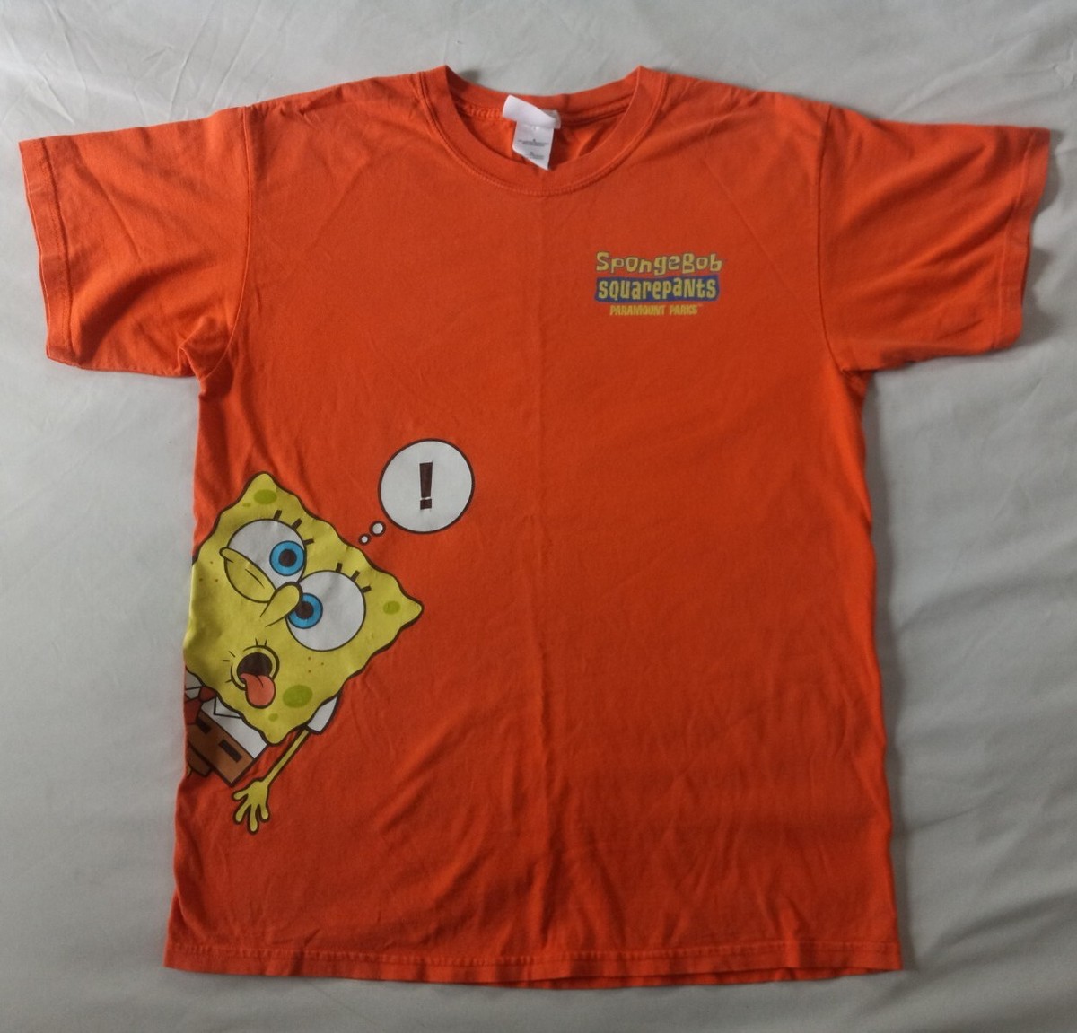 Vintage Spongebob Squarepants Paramount Parks T Shirt L Orange