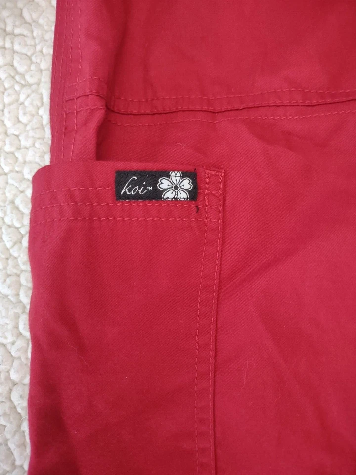 NUEVO CON ETIQUETAS Koi Rojo Mezcla Algodón Cordón Cintura Pantalones Exfoliantes Mujer Talla 3X Foto 3 de 4