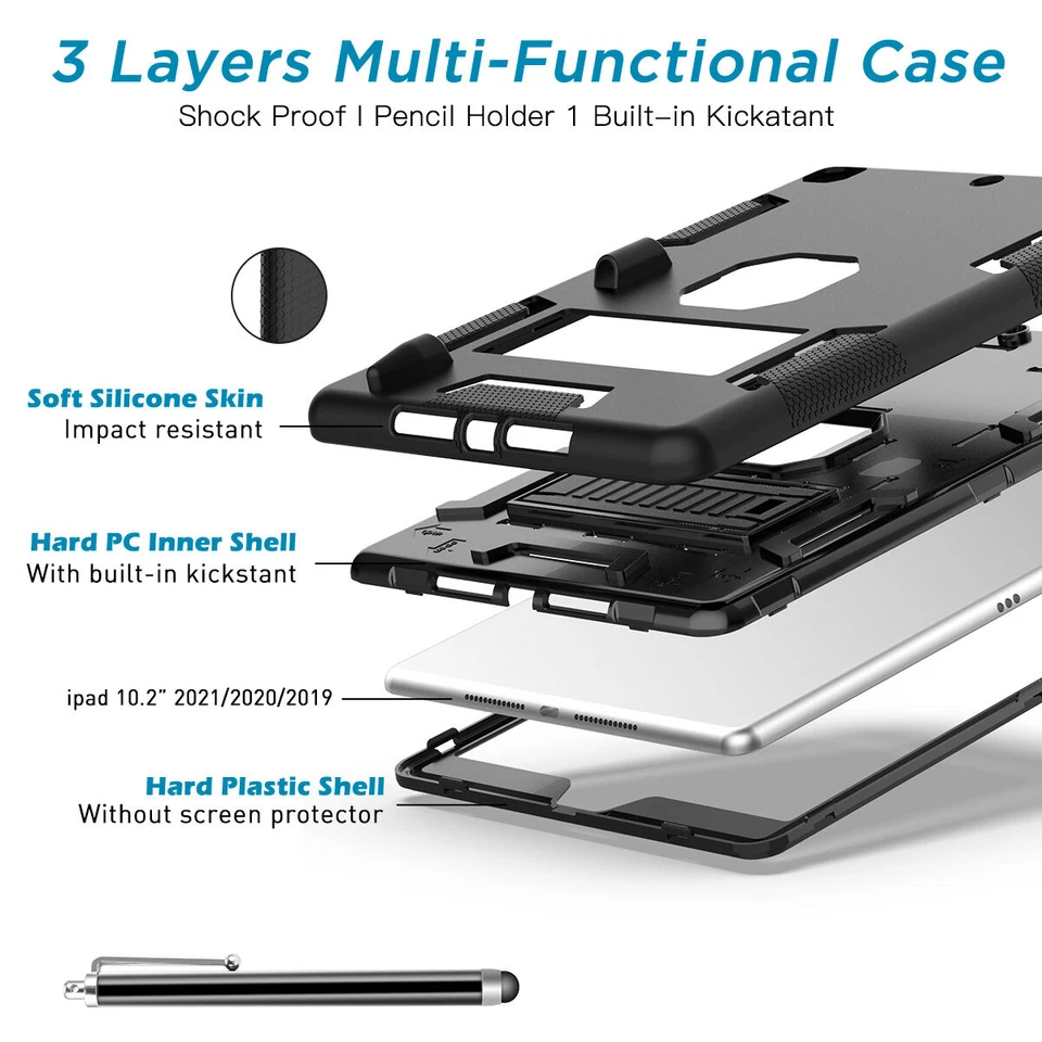 Funda Para iPad 9º 8º 7º 10.2" Resistente Antigolpes Cubierta + Protector de Pantalla Foto 4 de 4