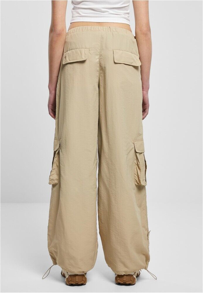 Urban Classics Women\'s Pants Ladies Wide Crinkle Nylon Cargo Pants | eBay