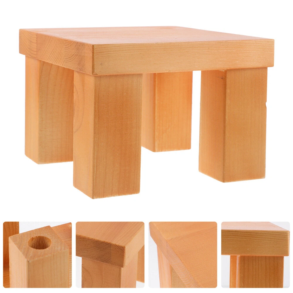 Small Wooden Stool Bathroom for Vanity Mini Bench Display Stand