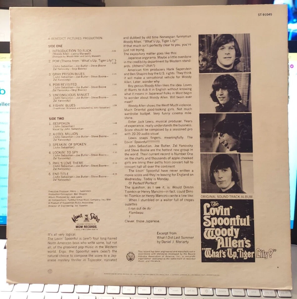 The Lovin' Spoonful – In Woody Allen's "What's Up, Tiger Lily?" 1966 - Vinyl/ VG Foto 2 de 4