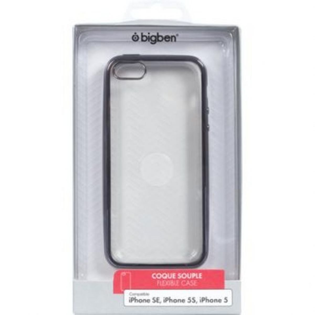 Coque iPhone 5 BigBen Connected métallique semi-rigide grise