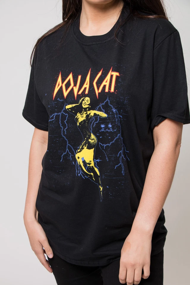 Doja Cat T Shirt Lightning Planet Her Logo Nue offiziell Unisex Schwarz - Bild 2 von 3