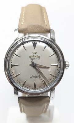 Orologio Roamer Rotopower Armbanduhr 50er Jahre Swiss Made Stainless Steel Clock