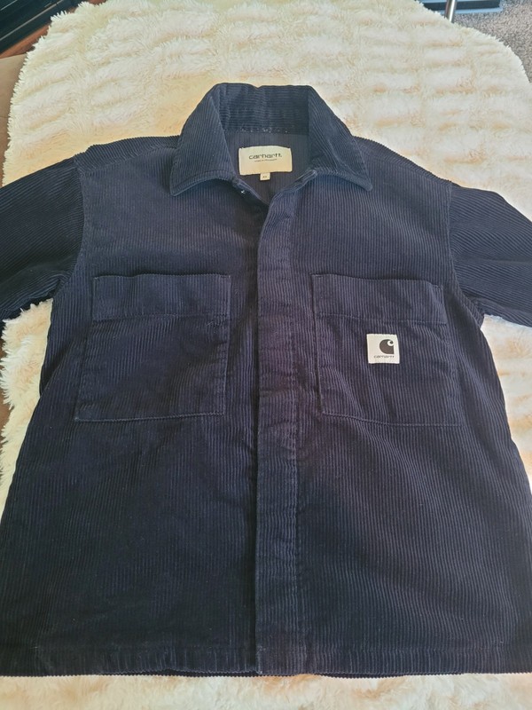 NWOT Carhartt WIP Women's Navy Blue Corduroy Foy Shirt Jacket Size XS Rare