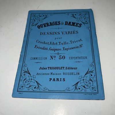 Antique 1860 Fancy Works Tapestry Patterns From Paris