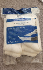 NOS VINTAGE MENS TOWNCRAFT CREW-LENGTH COTTON BLEND SOCKS 5 PAIRS SIZE 7.5-12