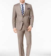 2025 MICHAEL STRAHAN COLLECTION Brown Full Suit 44R Wool