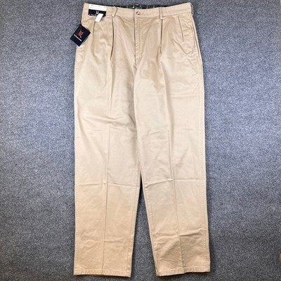 Vintage Polo Ralph Lauren Pants Mens 38x32 Brown Pleated Chino