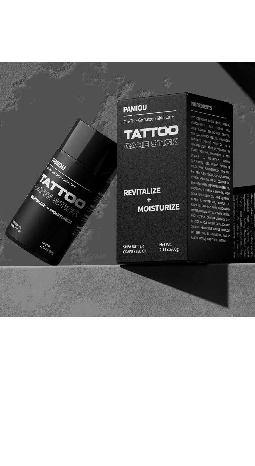Pamiou Tattoo Aftercare Tattoo Butter Balm, On The Go Tattoo Care Stick, Port