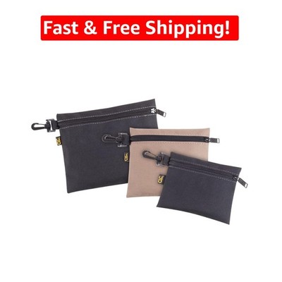 CLC 1100 Multi-Purpose Clip-On Zippered Poly Bags Set - 3 Sizes for Easy Storage