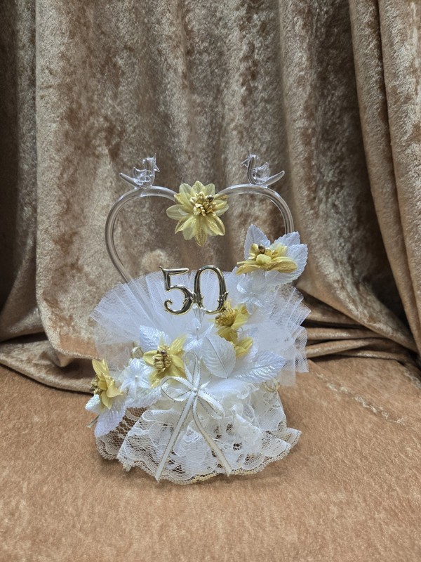 50th Anniversary Cake Topper Vintage