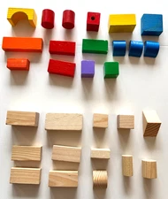 Assortment of 29 Wood Blocks