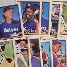 Topps 1991 Houston Astros MLB Baseball Trading Card Lot 10 Cards