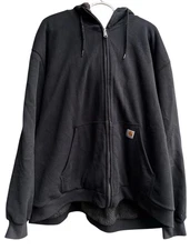 Carhartt Sherpa Lined Jacket Men4XL Full Zip Sweatshirt Hoodie Black 100072-001