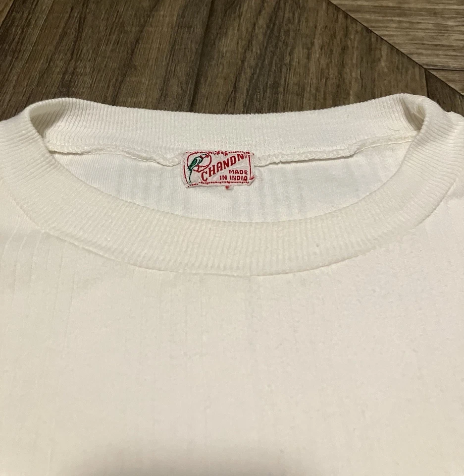 Camiseta vintage años 40 50 acanalada todo algodón para hombre mediana muy bonita Foto 2 de 4