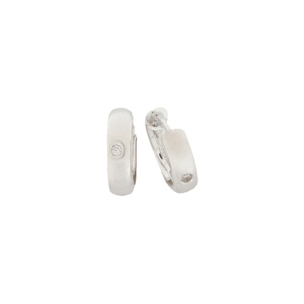 Basic Silber Ohrringe Damen Creolen 925 Silber Weiß Zirkonia SCR41-image