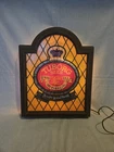 Vintage Tuborg Beer Lighted Sign Faux Stained Glass, Bar Decor 19" x 15" RARE