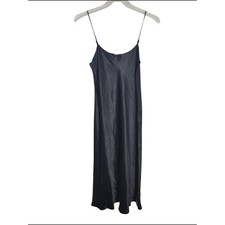 Vince Womens Dress NWT Black Satin Slipdress Y2K Quiet Luxury Minimalist Large