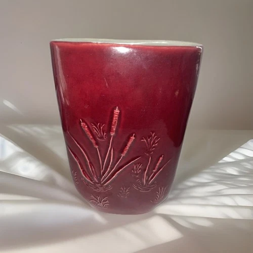 Vintage Red Wing #401 Red Vase Made In USA Signed on Base 8"T