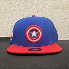 Captain America Snapback Adjustable Hat Blue Red One Size Premium Snap Back