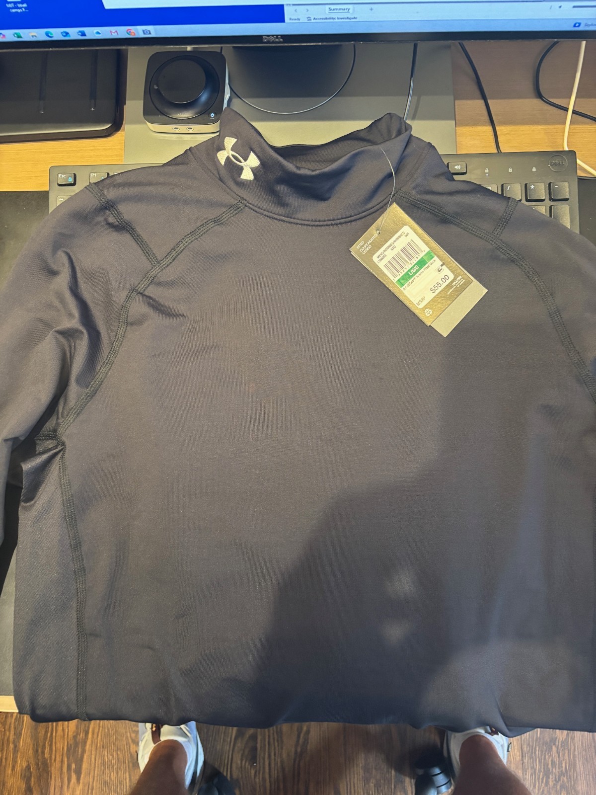 UA ColdGear Armour Fitted Mock, all black