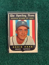 1959 Topps #126 Eddie Haas Rookie Milwaukee Braves