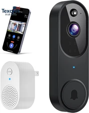 Wireless Wi-Fi Video Doorbell Camera with AI Motion Detection, 2 Way Audio, Nigh