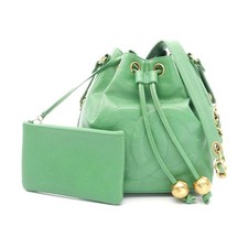 Chanel Calf Coco Mark Shoulder Bag Women Green One Size