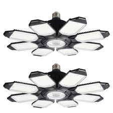 8 Panels LED Garage Light Deformable Ceiling Lamp For Workshop Warehouse Lamps