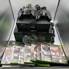 VTG OG Microsoft Xbox Console Manuals, Box 2 Controllers 10 Games Bundle Tested