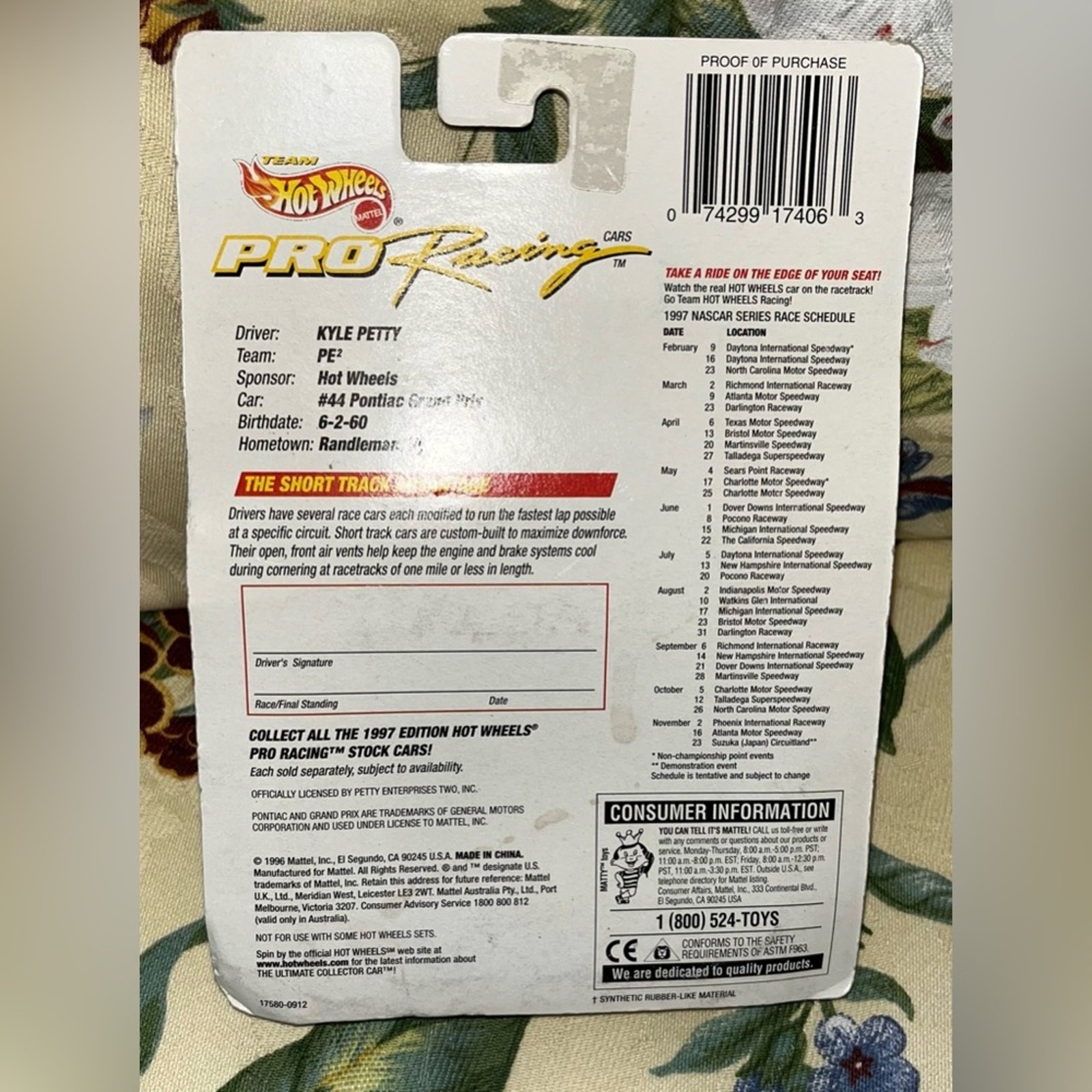 NIB! Hot Wheels Pro Racing Kyle Petty 1997 Collector 1st Edition