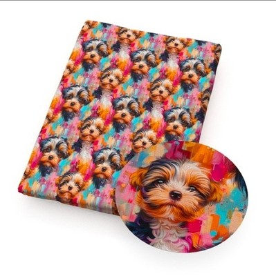 Maltese Shih Tzu Dog Puppy pet Polyester Cotton blend fabric 18x55'' 1278848