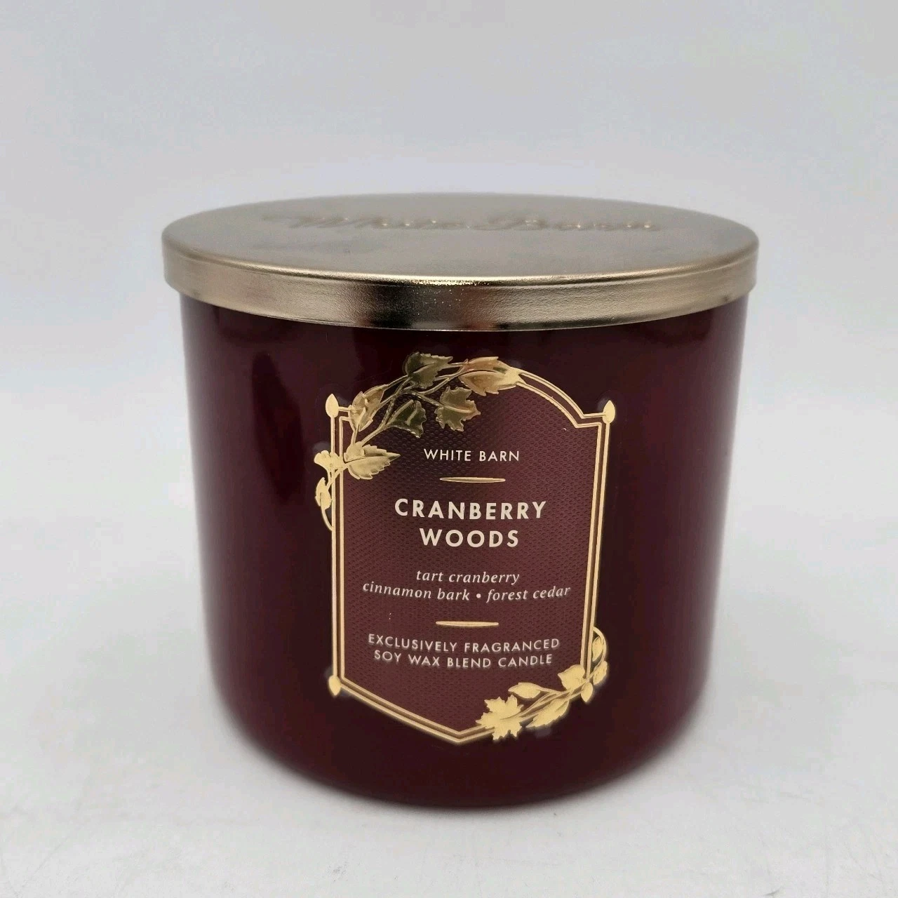 Bath & Body Works CRANBERRY WOODS White Barn 3 Wick 14.5 OZ Candle Thanksgiving