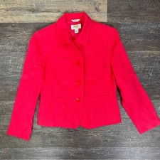 Talbots pink Irish linen blazer suit jacket size 2 petite 2P B52
