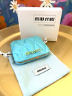 MIU MIU BLUE Makeup Mirror Double Sided Portable NIB + Dust Bag
