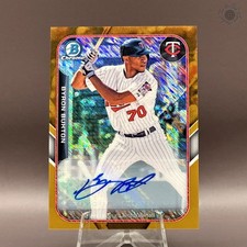 2015 Bowman Chrome Byron Buxton Farm's Finest Mini Gold Auto /50 Refractor RC