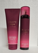 Bath and Body Works Fruity Musk Fine Fragrance Mist and Body Cream 8 oz NEW