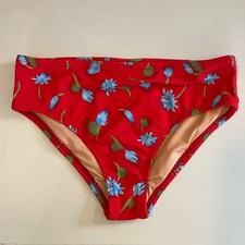 J. Crew Red and Blue Floral Bikini Bottom size 8