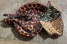 African Folk Art Handcrafted Wooden Drinking Giraffe Decorative Trinket Bowl