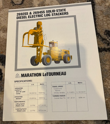 Letourneau 2692SS & 2694SS Diesel Electric Log Stackers Brochure AMIL25