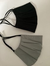 Three Premium Cloth Face Mask with Nose Wire Washable Reusable Adjustable Pleats