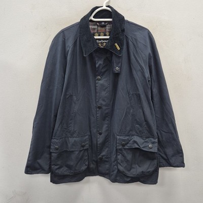 Barbour Ashby Wax Waterproof Navy Farmer Rain Country Jacket Coat Size Large 
