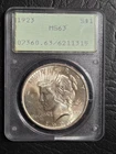 Beautiful 1923 Peace Silver Dollar Old Green Holder PCGS Graded MS63